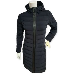 Michael Kors Packable Quilted Long Coat Jacket Black